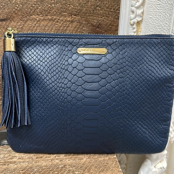Navy Blue Clutch with Tassel - Picture 5 of 9